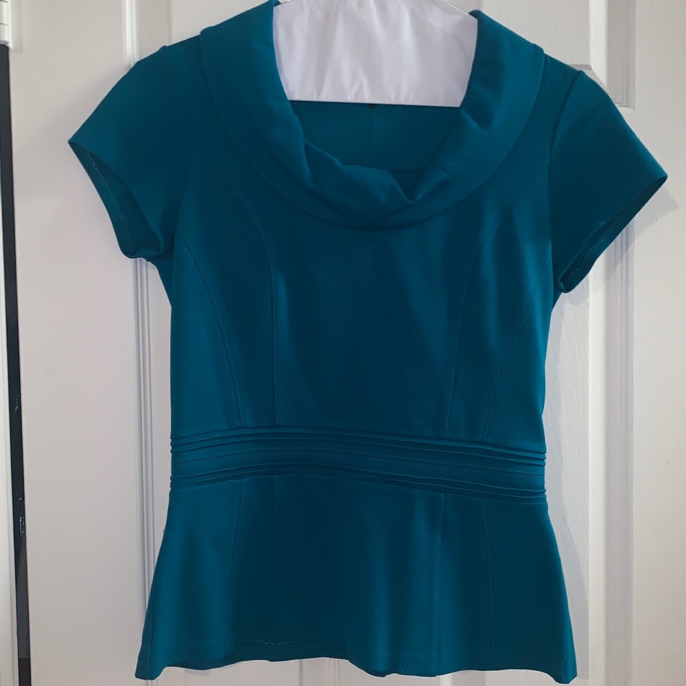White House Black Market Teal Blouse Size 4